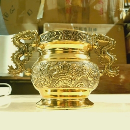 Bát nhang tay rồng thương hiệu Thuận Phát bằng đồng (2 cỡ) - Cỡ nhỏ (Cao 10,5cm)