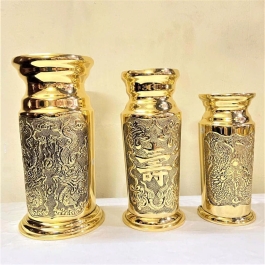 Ống Đựng Nhang Bằng Đồng Thuận Phát 3 cỡ - Cỡ nhỏ Cao 19cm