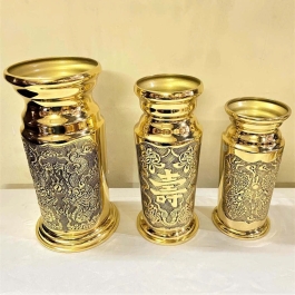 Ống Đựng Nhang Bằng Đồng Thuận Phát (3 cỡ) - Cỡ Vừa cao 22cm