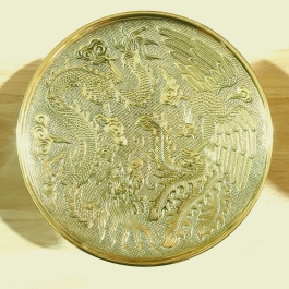 Đĩa đựng trái cây (mâm bồng) bằng đồng thương hiệu Thuận Phát (3 cỡ) - Cỡ Vừa Cao 9cm