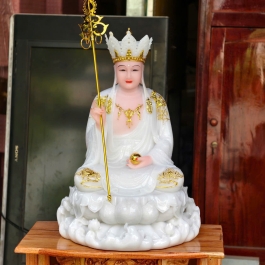 Tượng Địa Tạng Vương Bồ Tát ngồi Đài Sen 2 cỡ cao 30cm và 37cm – H91176