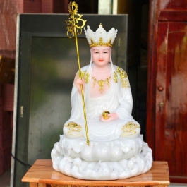 Tượng Địa Tạng Vương Bồ Tát ngồi Đài Sen 2 cỡ cao 30cm và 37cm – H91176