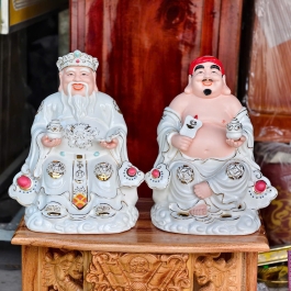 [C13] Tượng Thần Tài Thổ Địa Bằng Sứ Đức Hóa Nhập Khẩu Cao Cấp – TRẮNG