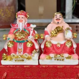 [6 inch] Tượng Thần Tài Thổ Địa đá Việt Nam Phú Quý cao 16cm