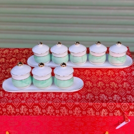 Chum nước, áng nước sứ hoạ tiết đá hoa cương màu xanh lá CÓ NẮP