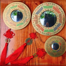 Gương Bát Quái Âm Dương Thái Cực bằng Đồng nguyên chất - 3 cỡ (ĐK: 12cm, 16cm, 19cm) - Tiên Thiên Bát Quái Thái Cực