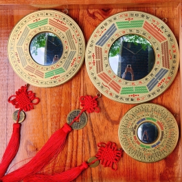Gương Bát Quái Âm Dương Thái Cực bằng Đồng nguyên chất - 3 cỡ (ĐK: 12cm, 16cm, 19cm) - Tiên Thiên Bát Quái Thái Cực