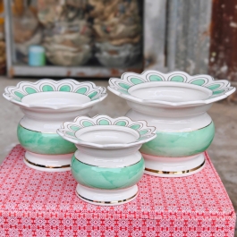 Bát Nhang Chắn Tàn Sứ Họa Tiết Đá Hoa Cương – Xanh lá