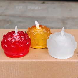 Nến điện tử hoa sen để ban thờ phật giáo, thả hoa đăng, làm lễ ngoài trời