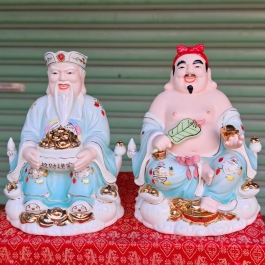 Tượng Thần Tài Thổ Địa sứ đức hóa cao cấp nhập khẩu Đài Loan – Xanh dương