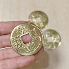 Đồng xu cổ, đồng xu ngũ đế, đồng xu chiêu tài lộc bằng đồng có phủ keo đường kính 4cm (1 đồng)