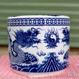 Bát nhang lư hương thờ cúng đôi rồng phun ngọc sứ Bát tràng ĐK 20cm và ĐK 22cm