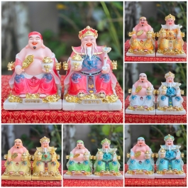 Tượng Thần Tài Thổ Địa Phú Quý rồng đá Việt Nam cao cấp cao 20cm 