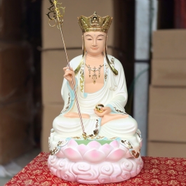 Tượng Địa Tạng Vương Bồ Tát bằng Composite cao cấp ngồi đài sen cao 30cm