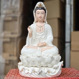 Tượng Phật Quan Thế Âm Bồ Tát bằng sứ đức hóa cao cấp cao 42cm