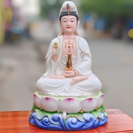 Tượng Quan Thế Âm Bồ Tát bằng sứ đức hóa cao cấp cao 31cm