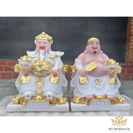 [8inch] Tượng Thần Tài Thổ Địa Đá Nhập Khẩu Cao Cấp 8inch – Màu Trắng