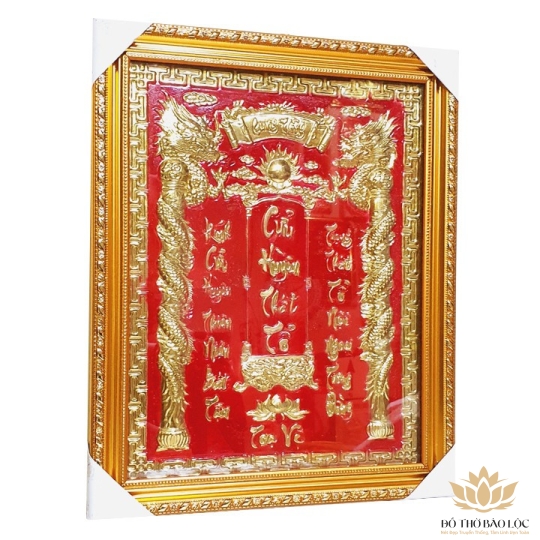 [37x47] Cửu Huyền Thất Tổ Đỏ Bằng Đồng cao 47cm, ngang  37cm 