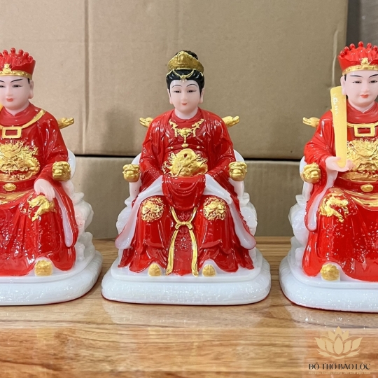 [6inch] Tượng Ông Táo Bà Táo Bằng Đá Nhập Hàng Cao Cấp - Tượng Vàng (Cao 15cm)