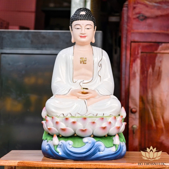 Tượng Phật A Di Đà bằng sứ đức hóa cao 33cm