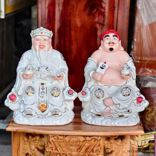 [C13] Tượng Thần Tài Thổ Địa Bằng Sứ Đức Hóa Nhập Khẩu Cao Cấp – TRẮNG