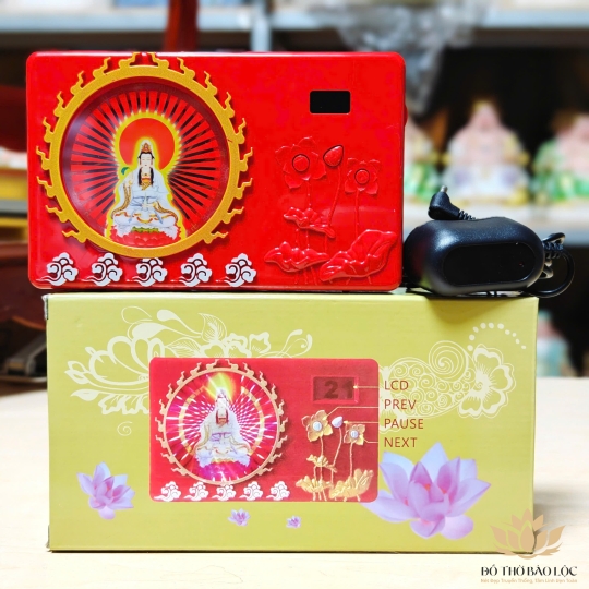 Máy Niệm Phật 21 bài - Phát Quang Hình Quán Thế Âm Bồ Tát - Đài Tụng Kinh 21 bài Có Đèn