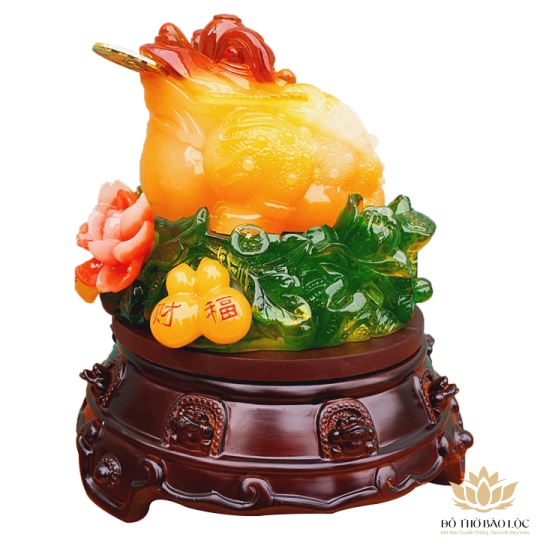 Cóc Ngậm Tiền Màu Vàng Cao Cấp cao 26cm