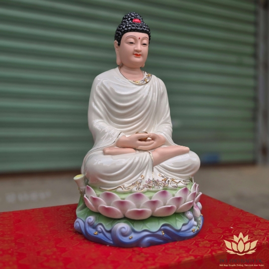 Tượng Bổn Sư Thích Ca Mâu Ni Phật bằng sứ Đức Hóa kích cỡ 14inch