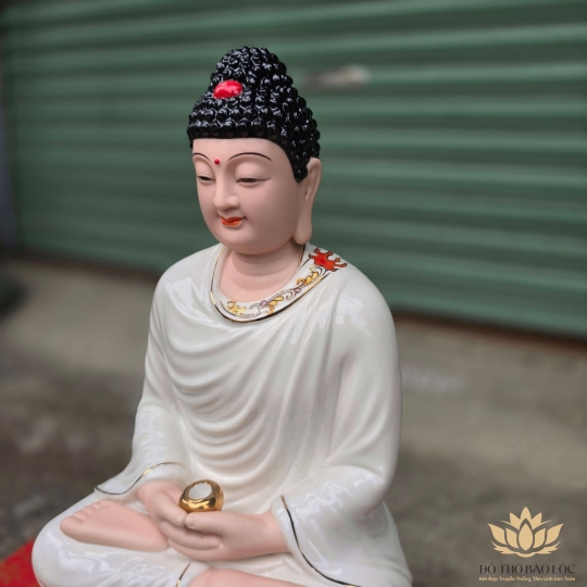 Tượng Bổn Sư Thích Ca Mâu Ni Phật bằng sứ Đức Hóa kích cỡ 14inch