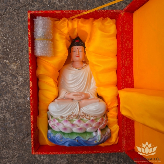 Tượng Bổn Sư Thích Ca Mâu Ni Phật bằng sứ Đức Hóa 3 kích cỡ, 12inch - Đẹp 