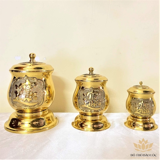 Hũ Đựng Muối Gạo Bằng Đồng Vĩnh Tiến 3 Cỡ - Cỡ Nhỏ (Cao 8cm)