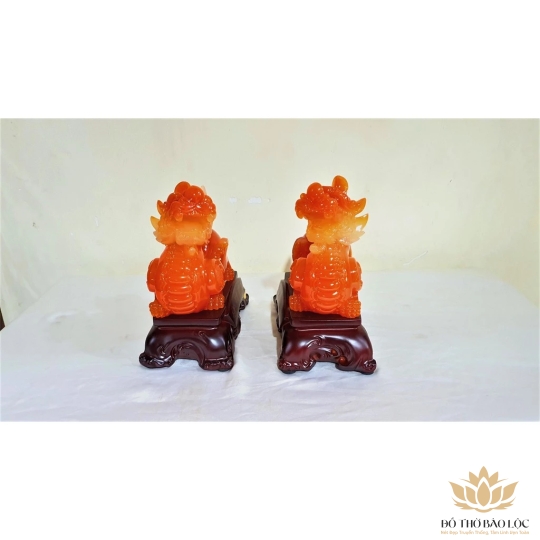 [9inch] Tỳ Hưu Phong Thủy Đỏ Cam cao 22cm