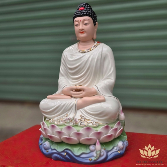 Tượng Bổn Sư Thích Ca Mâu Ni Phật bằng sứ Đức Hóa 3 kích cỡ, 12inch - Đẹp 