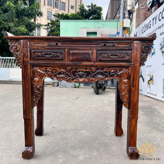 Bàn thờ gia tiên một tầng gỗ muồng ngang 1.27m