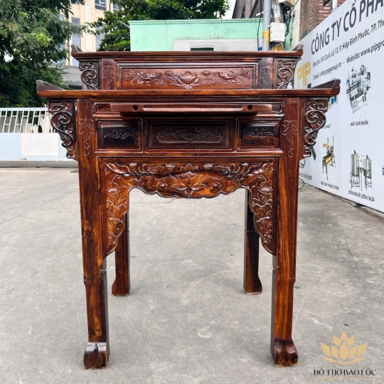 Bàn thờ gia tiên gỗ muồng 2 tầng ngang 1m07