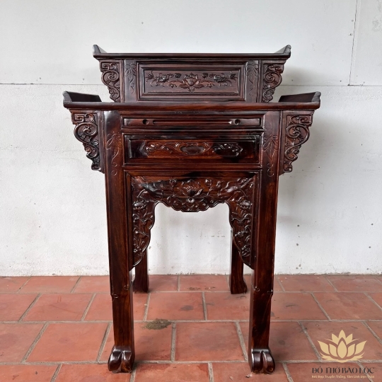 Bàn thờ gia tiên gỗ muồng 2 tầng ngang 88cm