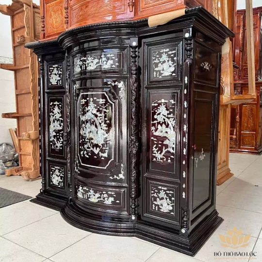 Tủ thờ gia tiên Gỗ căm xe cao 1m33