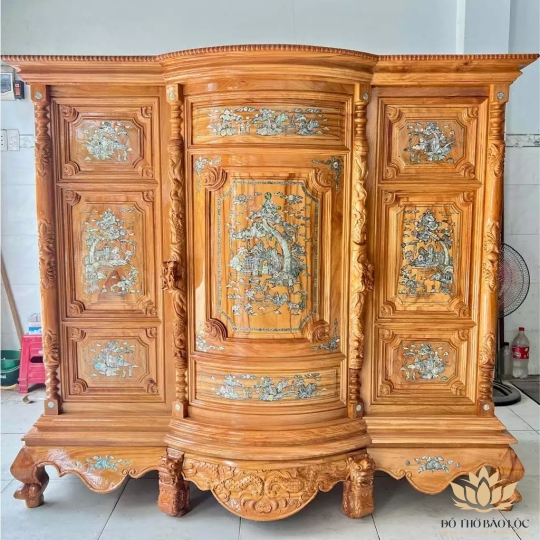 Tủ thờ gia tiên Gỗ gõ đỏ cao 1m74