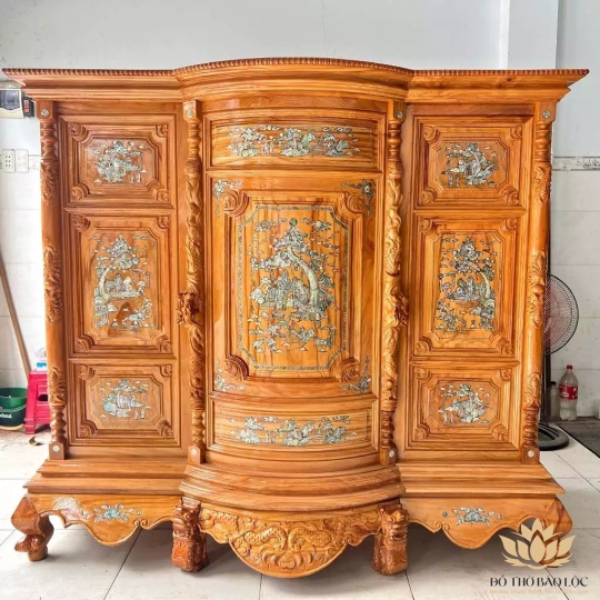 Tủ thờ gia tiên Gỗ gõ đỏ cao 1m74