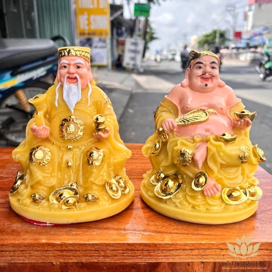 [6inch] Tượng Thần Tài Thổ Địa đá Việt Nam cao 14.5cm - 4 Màu (Đỏ, Vàng, Trắng, Xanh)