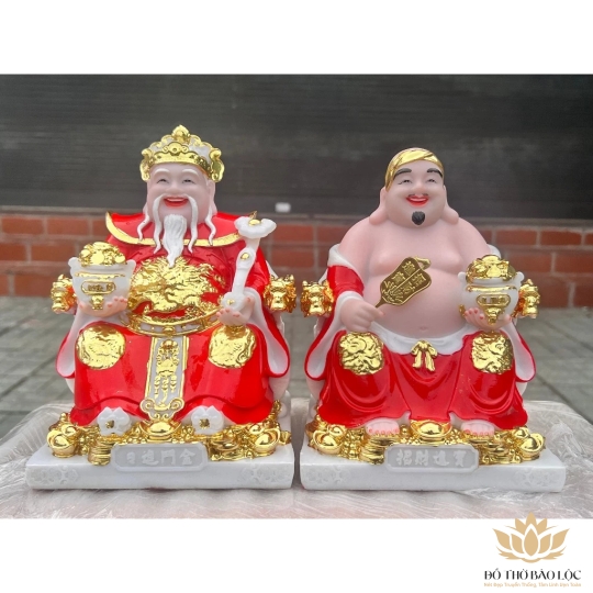 [8inch]Tượng Thần Tài Thổ Địa Đá Nhập Khẩu Cao Cấp 8inch – màu đỏ