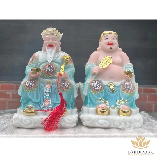 [8inch] Tượng Thần tài Thổ Địa áo gấm bằng đá nhập khẩu cao cấp cao 22cm – 3 màu