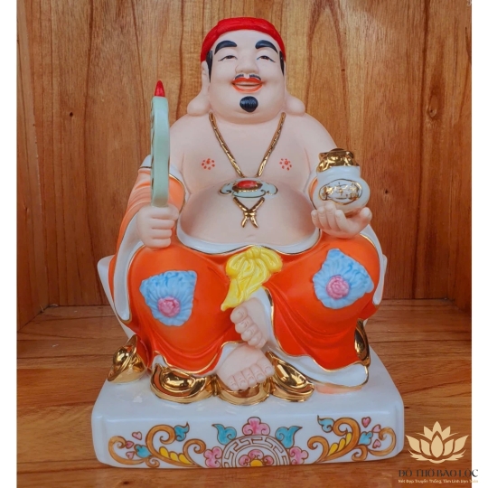 [8inch] Tượng Thần Tài Thổ Địa sứ đức hóa cao cấp nhập khẩu Đài Loan cao 23.5cm –Đỏ