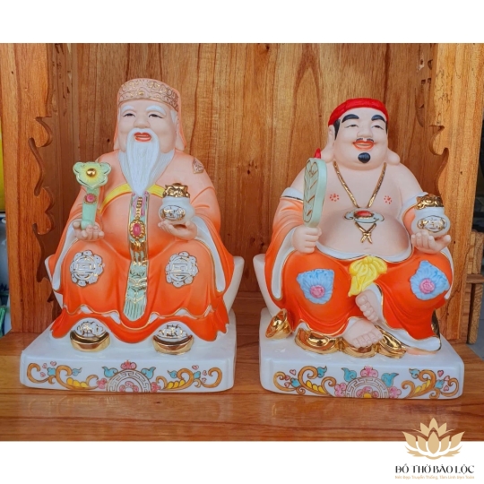 [8inch] Tượng Thần Tài Thổ Địa sứ đức hóa cao cấp nhập khẩu Đài Loan cao 23.5cm –Đỏ