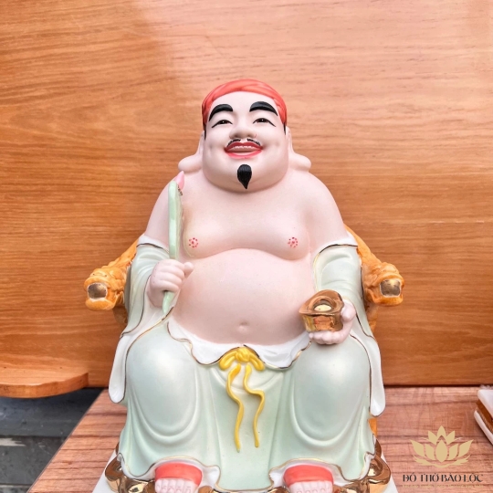 [10inch] Tượng Thần Tài Thổ Địa Sứ Đức Hóa Cao Cấp Nhập Khẩu cao 25cm – Màu xanh lá