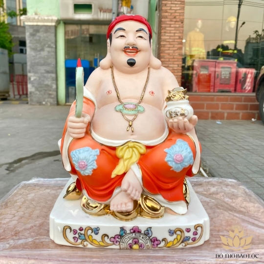 [10inch] Tượng Thần Tài Thổ Địa sứ đức hóa cao cấp nhập khẩu Đài Loan cao 25cm – Cam