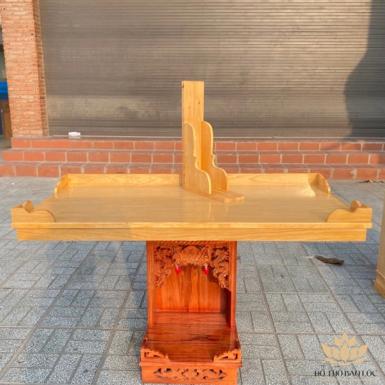 Bàn thờ treo tường gỗ sồi 100 % ngang 127cm ( Kèm cặp eke gỗ )