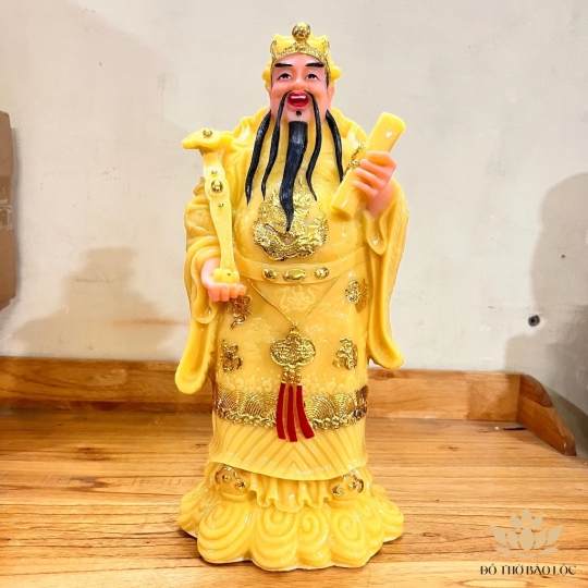 Tượng Phúc Lộc Thọ bằng đá Việt Nam cầu bình an tài lộc cao 36cm ( Bộ Tam Đa)