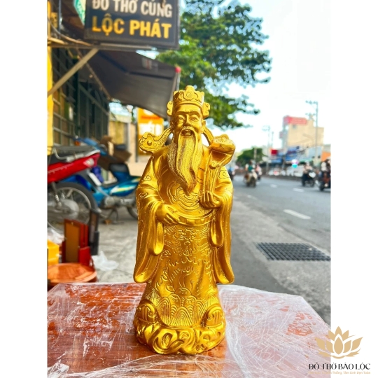 Tượng Phúc Lộc Thọ bằng bột đá cầu bình an tài lộc cao 29cm