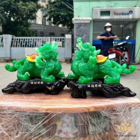 Cặp Tỳ Hưu phong thủy chiêu tài hút lộc cao 19cm